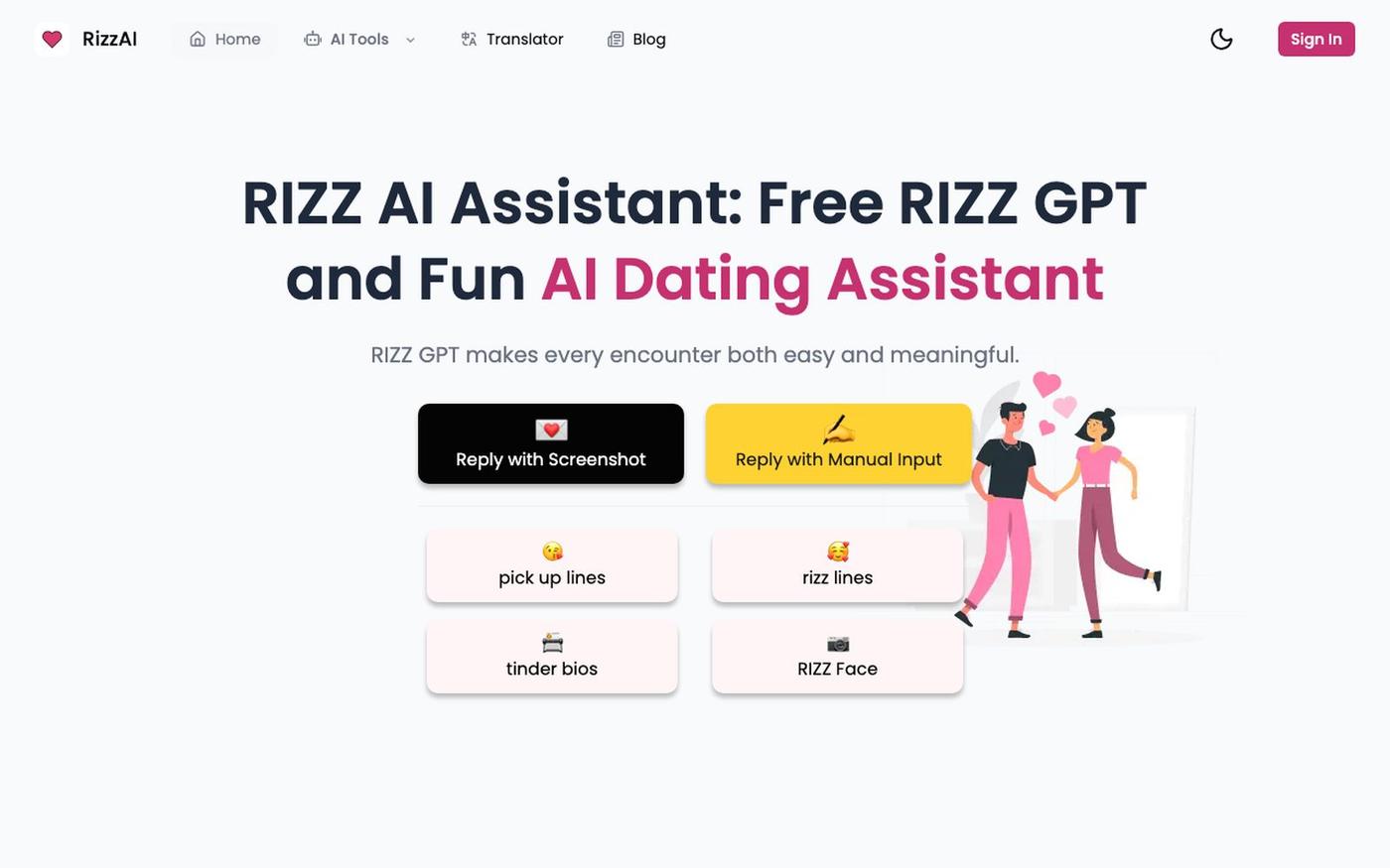 RIZZ AI Assistant: Free RIZZ GPT and Fun AI Dating Assistant — screenshot