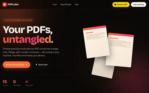 PDFLabs — Free Private PDF Tools (Merge, Split, Compress) — screenshot