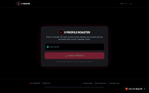 X Profile Roaster — AI Roast Engine — screenshot