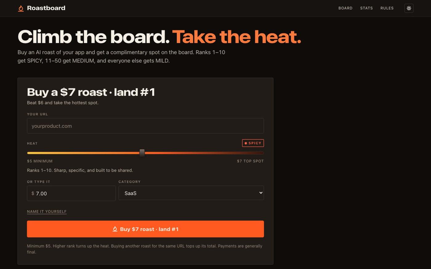 Roastboard — climb the board, take the heat — screenshot