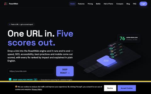 Roast My Website — Free SEO & Site Speed Audit | RoastWeb — screenshot