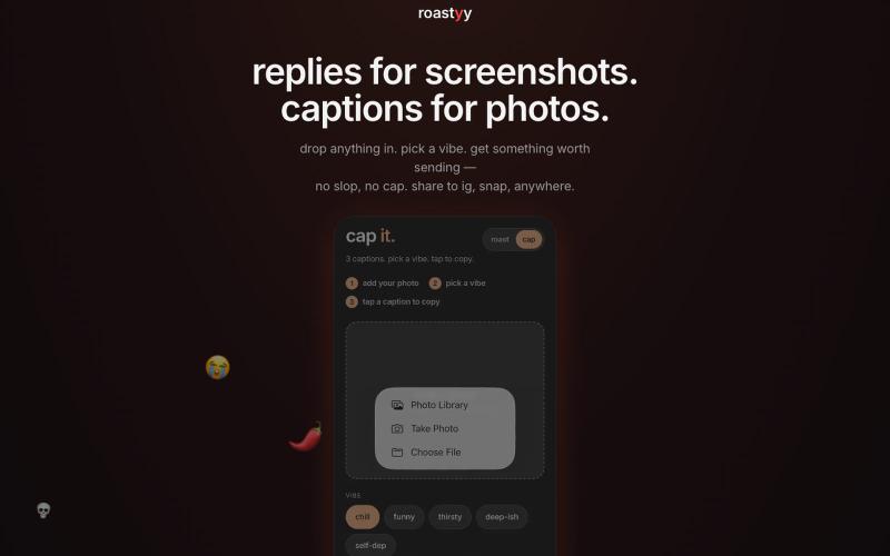roastyy — roasts, caps & comebacks — screenshot