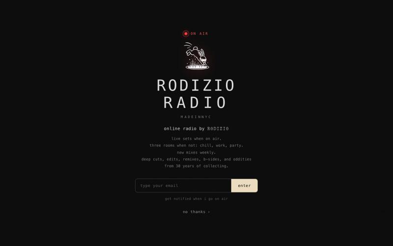 rodizio.fm — the room is open — screenshot