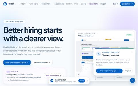 AI Recruiting Software & Job Search Workspace | Rolebolt — screenshot