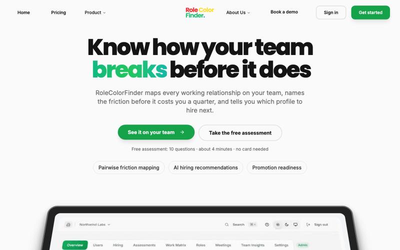RoleColorFinder - Discover Your Leadership Style — screenshot
