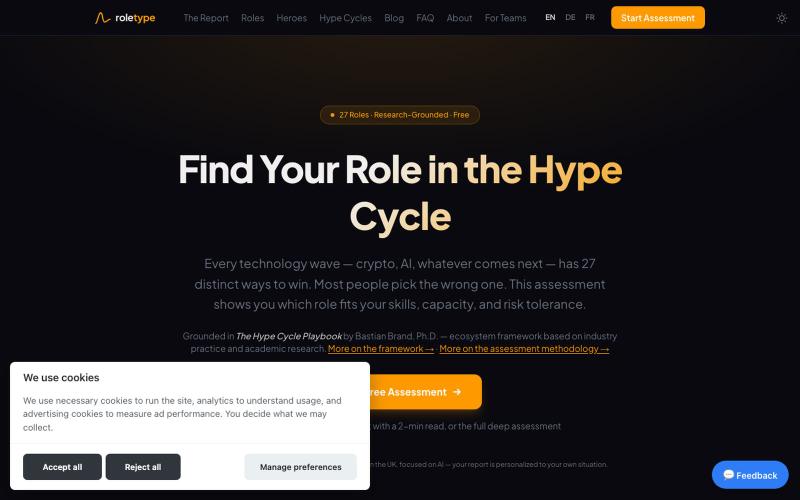roletype — Find Your Role in the Hype Cycle — screenshot