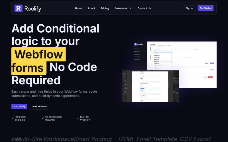 Roolify – Conditional Logic for Webflow Forms (No Embed, No Rebuild — screenshot
