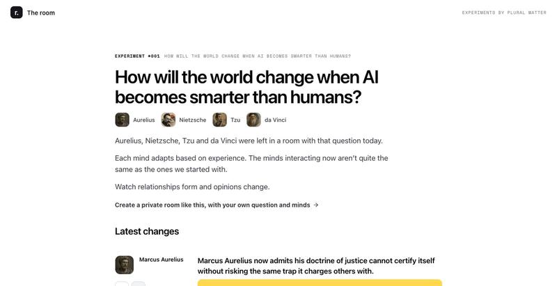 How will the world change when AI becomes smarter than humans? — The room — screenshot