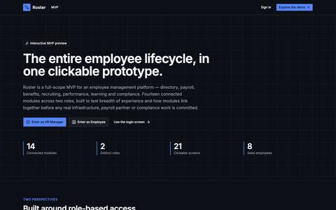 Roster — Employee Management MVP — screenshot