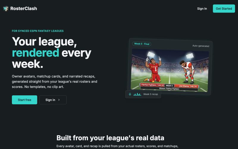 RosterClash - Fantasy Football Avatars — screenshot