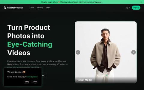 AI-Powered 3D Product Videos | RotateProduct — screenshot