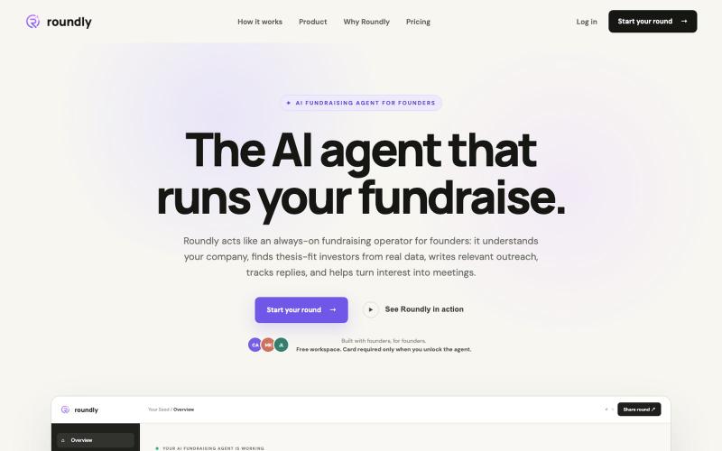 Roundly — Your AI fundraising agent — screenshot