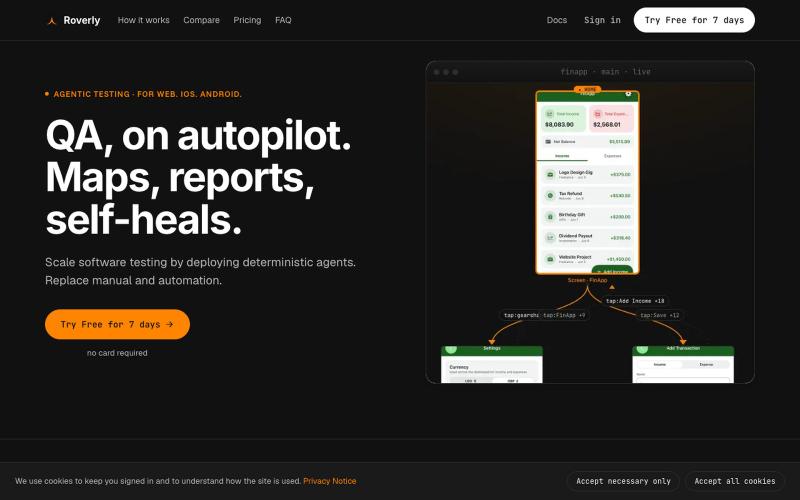 Roverly — Agentic Testing — screenshot