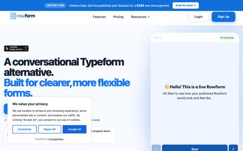 Rowform | AI-Powered Conversational Form Builder — screenshot