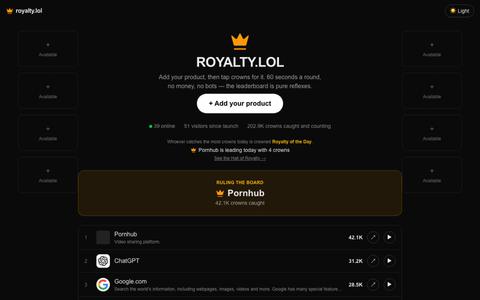 royalty.lol — Tap the Crown — screenshot