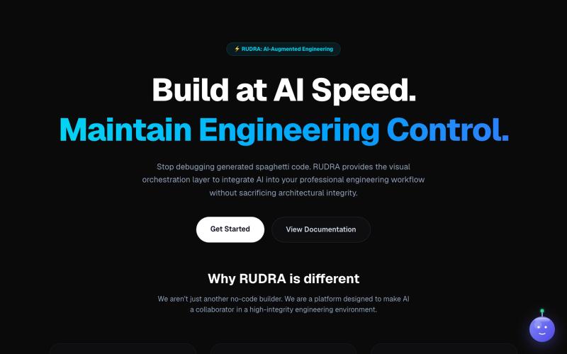 Rudra | The Full-Stack Visual Orchestration Platform — screenshot