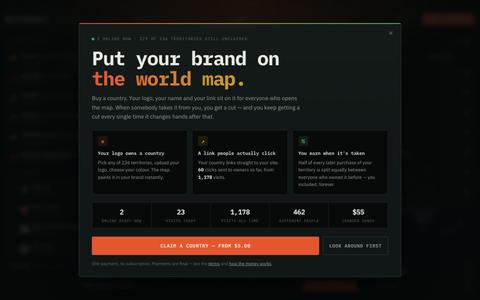 RuleWorld — own a country on the world map — screenshot