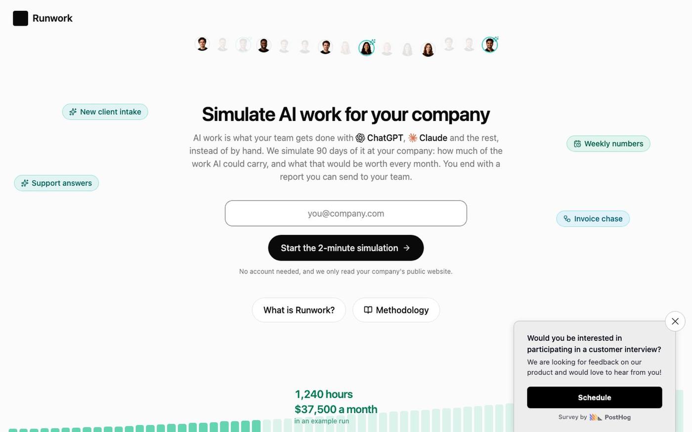 AI work simulator - Runwork — screenshot