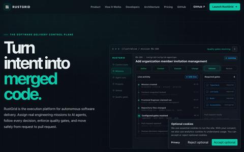 RustGrid — Autonomous Software Delivery — screenshot