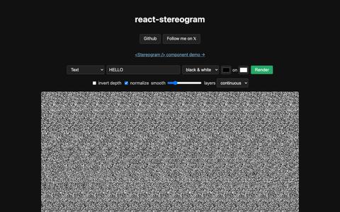 react-stereogram demo — screenshot
