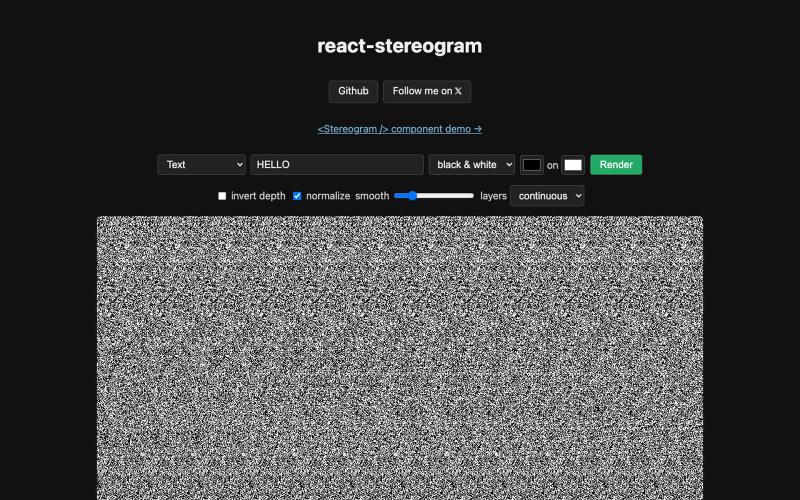 react-stereogram demo — screenshot