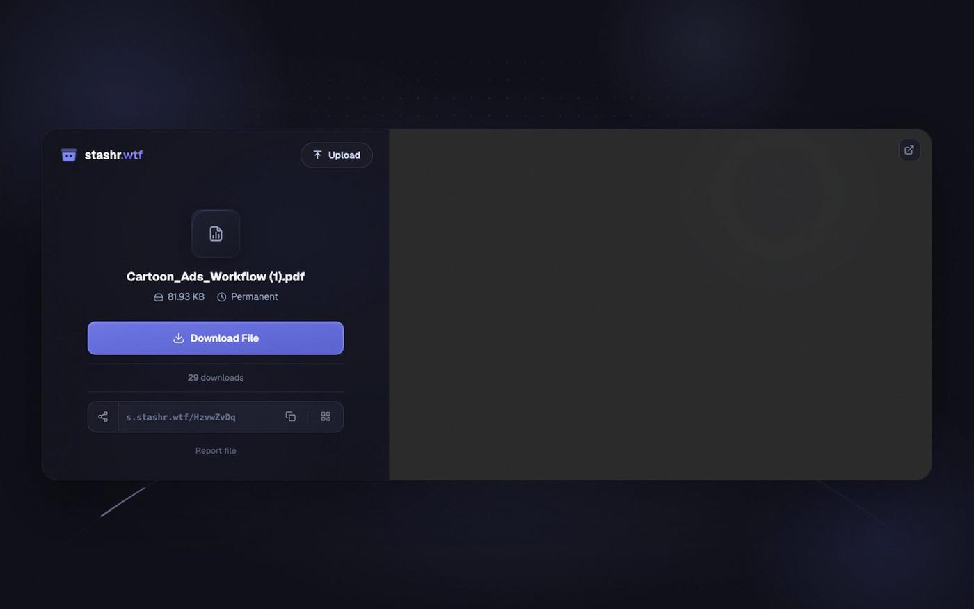 Stashr - Free Secure File Sharing | Send Files up to 1GB — screenshot