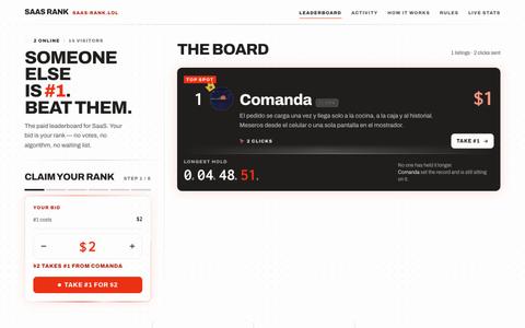 SaaS Rank — the paid leaderboard for SaaS — screenshot