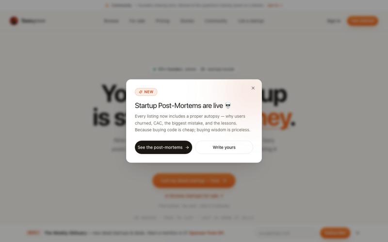 Saasgrave — Your dead startup is still worth money — screenshot