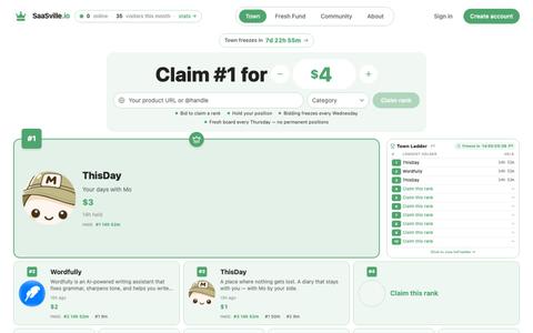 SaaSville.io — Marketing & Discovery for New Startups — screenshot