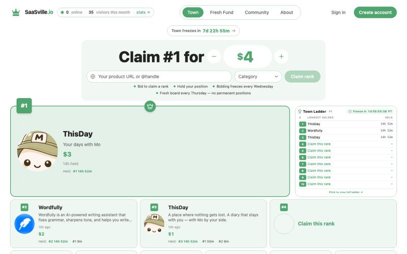 SaaSville.io — Marketing & Discovery for New Startups — screenshot