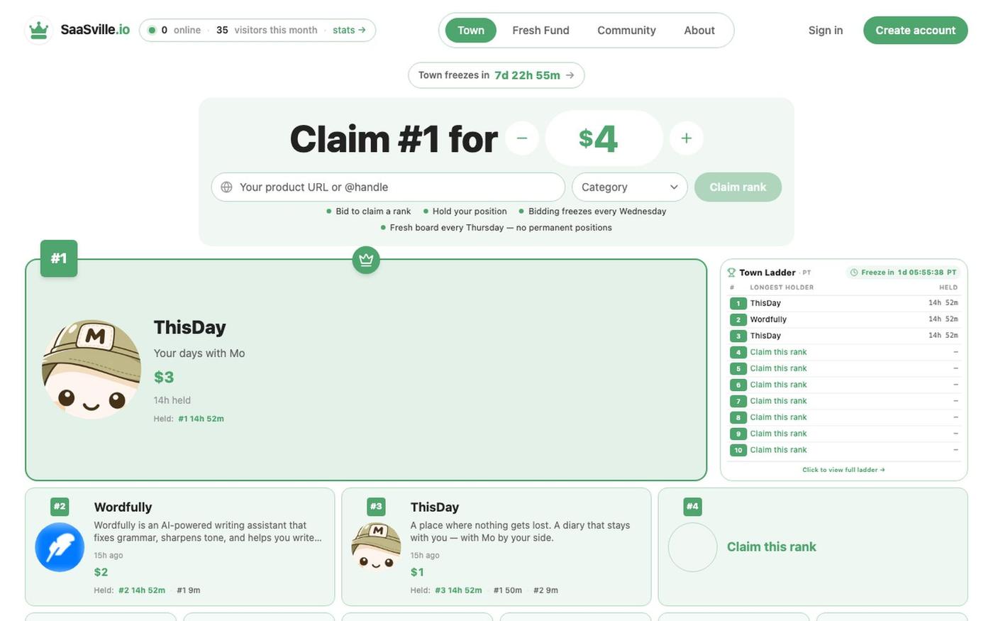 SaaSville.io — Marketing & Discovery for New Startups — screenshot