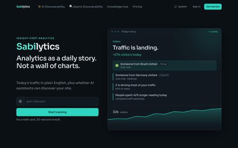 Sabilytics - Insight-First Website Analytics — screenshot