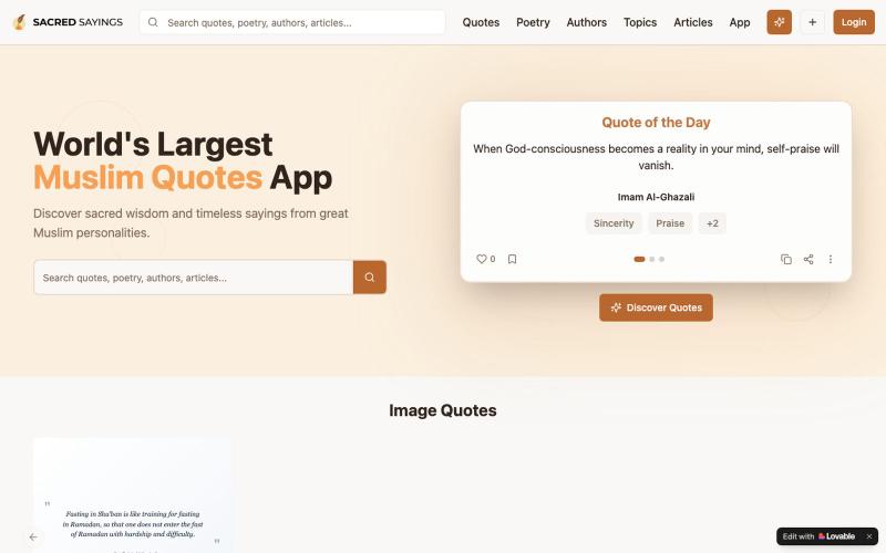 Sacred Sayings - Islamic Quotes & Wisdoms — screenshot