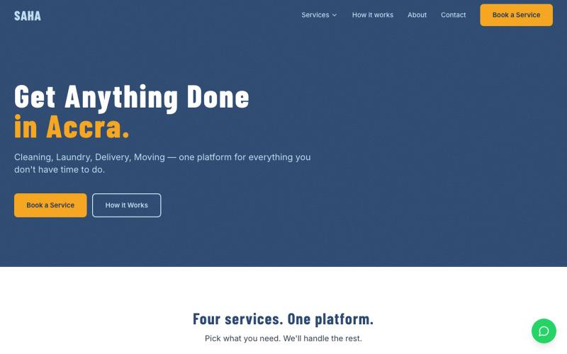 SAHA — Get Anything Done in Accra — screenshot