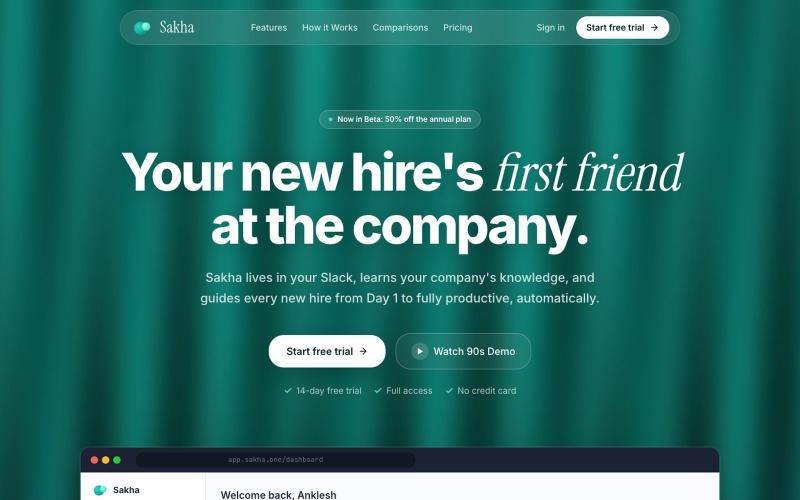 Sakha | AI Onboarding Companion for Slack — screenshot