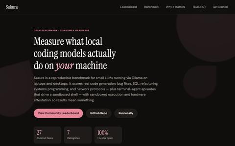 Sakura — Benchmark for Local Coding Models — screenshot