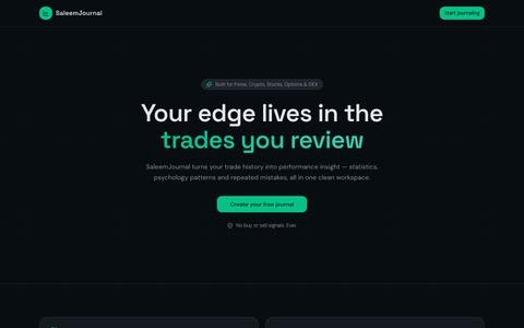 SaleemJournal — AI-Powered Trading Journal for Serious Traders — screenshot