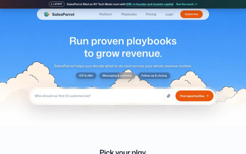 SalesParrot | The Revenue Decision Engine for B2B Teams — screenshot