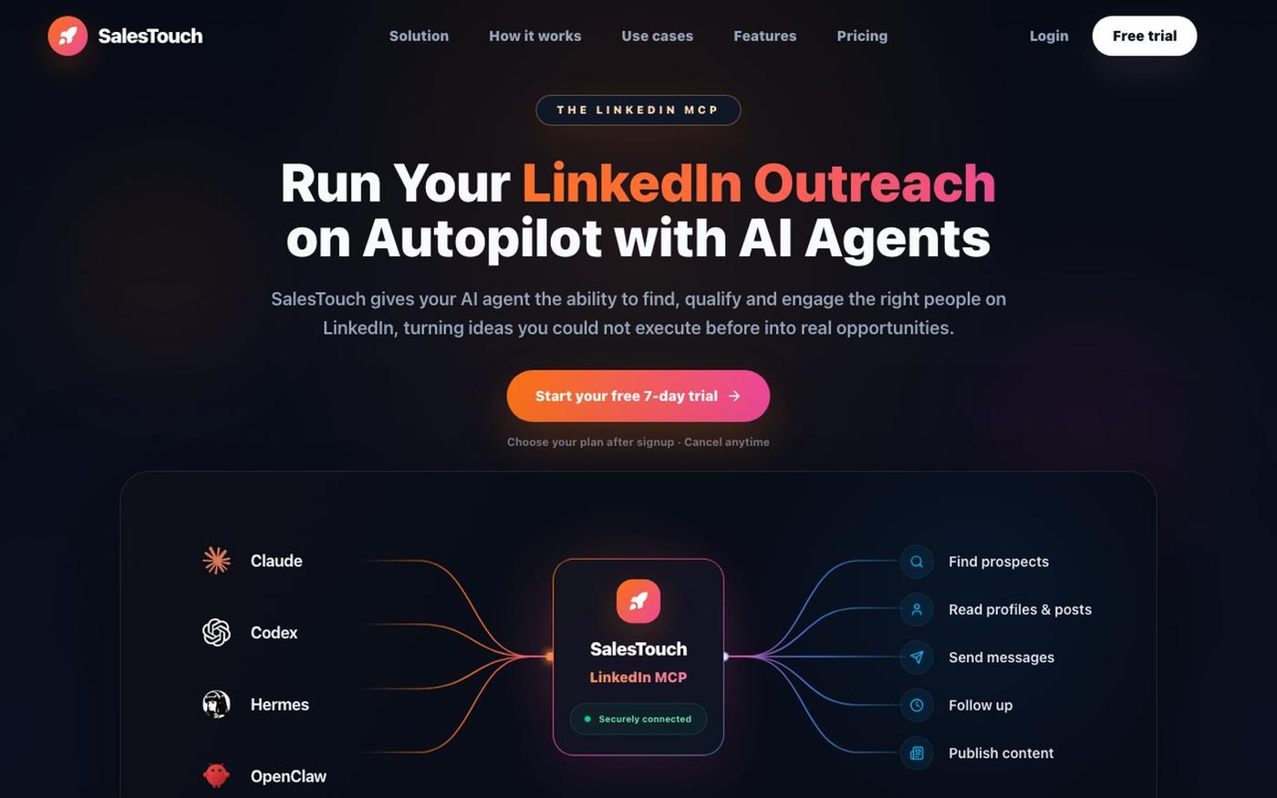 SalesTouch - The LinkedIn MCP for AI Agents — screenshot