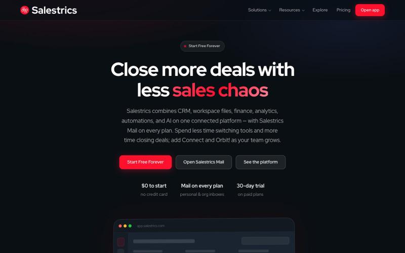 Salestrics | All-in-One CRM, Docs & AI for Sales Teams — screenshot