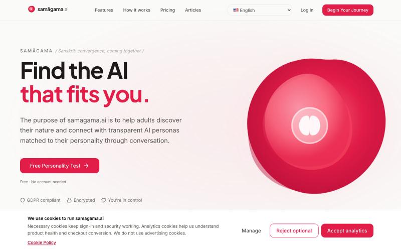 samagama.ai - Find the AI that fits you — screenshot