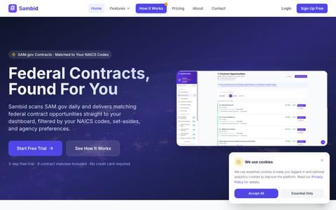 Sambid — Federal Contract Opportunity Alerts & SAM.gov Notifications — screenshot