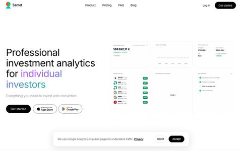 Samet — Professional financial tools for everybody — screenshot