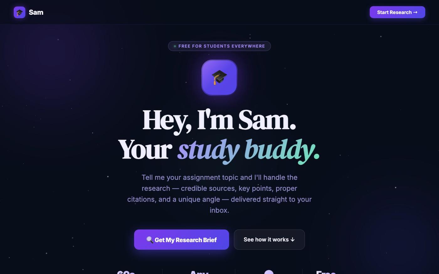Sam — Your AI Study Buddy — screenshot