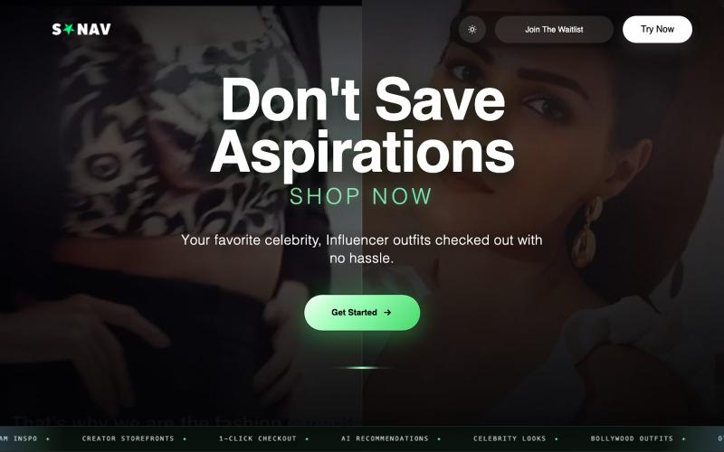 Sanav - Aspirational Shopping Platform — screenshot