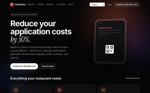 Satisfecho — Open-source restaurant platform — screenshot
