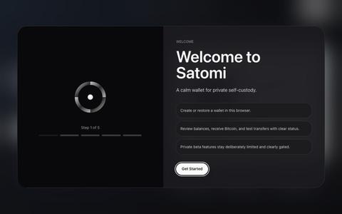 Satomi | Private self-custody wallet — screenshot