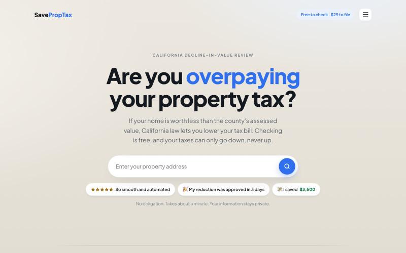 SavePropTax: lower your property tax when your home's value drops — screenshot