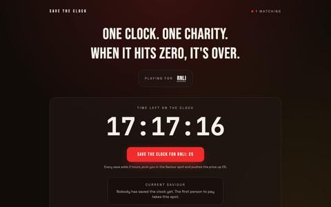 Save the Clock: one clock, one charity, until it hits zero — screenshot