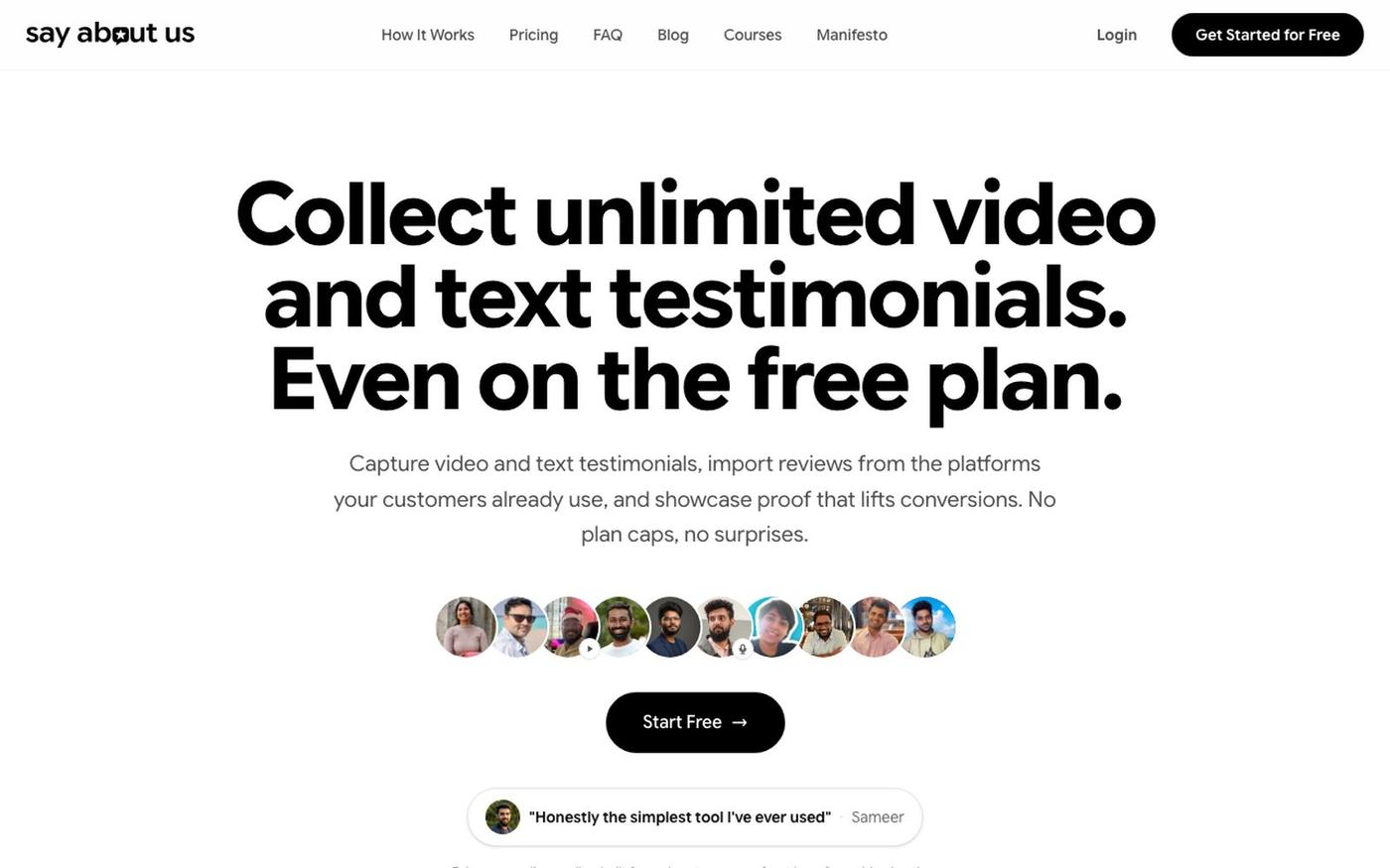 Say About Us - Collect & Showcase Customer Testimonials — Say About Us — screenshot